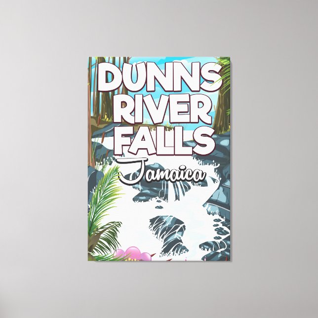 Lienzo Afiche de viaje de Dunn's River Falls Jamaica (Anverso)