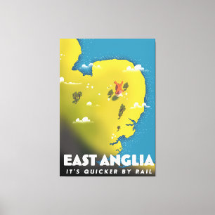 Lienzo Afiche de viaje de East Anglia. Postal