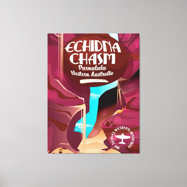 Lienzo Afiche de viaje de Echidna Chasm personalizado (Anverso)