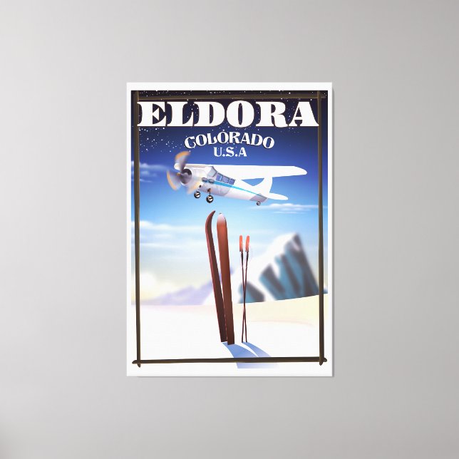 Lienzo Afiche de viaje de Eldora Colorado. (Anverso)