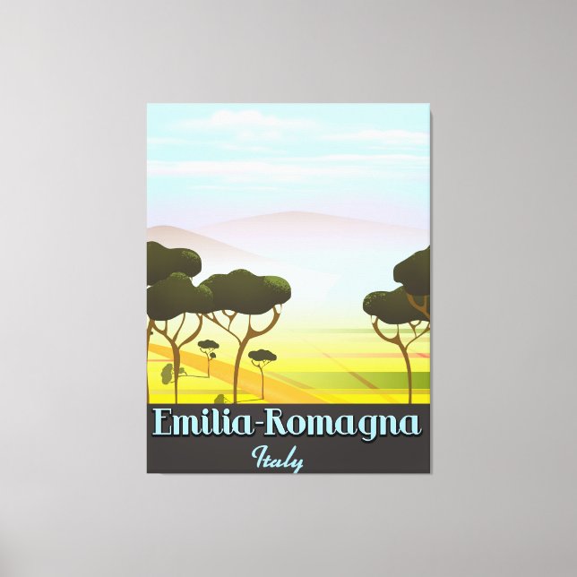 Lienzo Afiche de viaje de Emilia-Romagna Italia (Anverso)