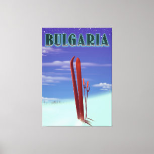 Lienzo Afiche de viaje de esquí de Bulgaria