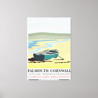Lienzo Afiche de viaje de Falmouth Cornwall