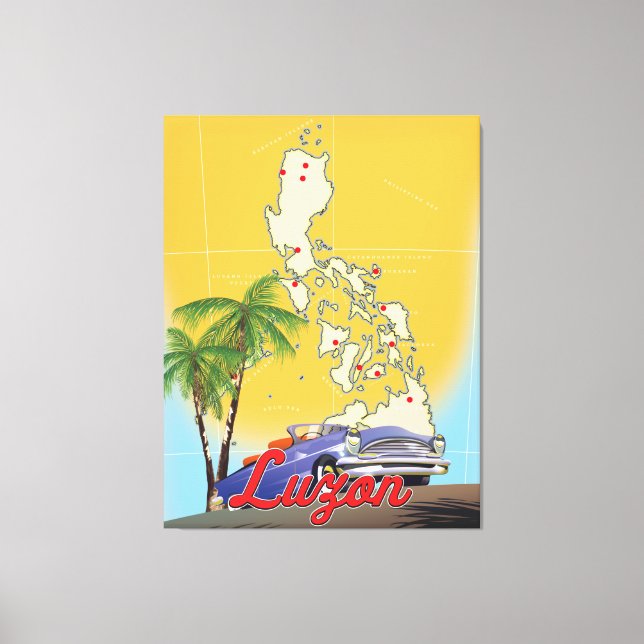 Lienzo Afiche de viaje de Filipinas en Luzón (Anverso)