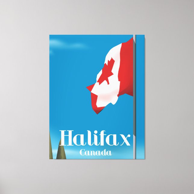 Lienzo Afiche de viaje de Halifax Canada (Anverso)