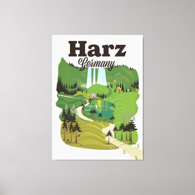 Lienzo Afiche de viaje de Harz Germany (Anverso)