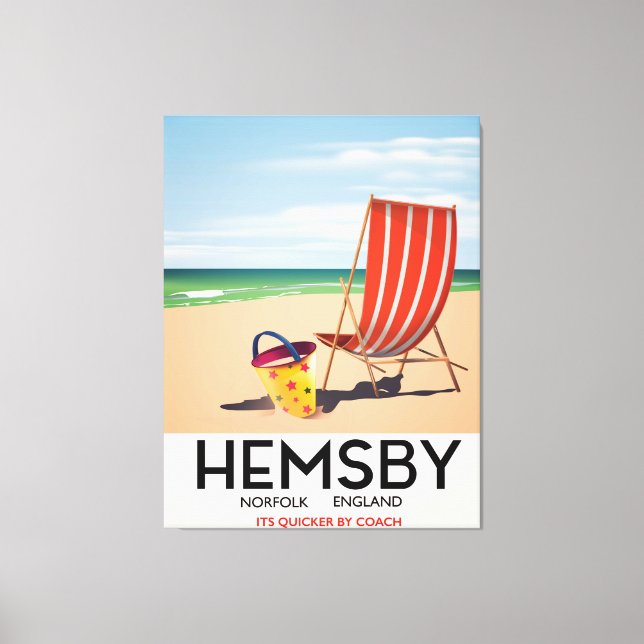 Lienzo Afiche de viaje de Hemsby Norfolk (Anverso)