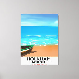 Lienzo Afiche de viaje de Holkham Norfolk Beach