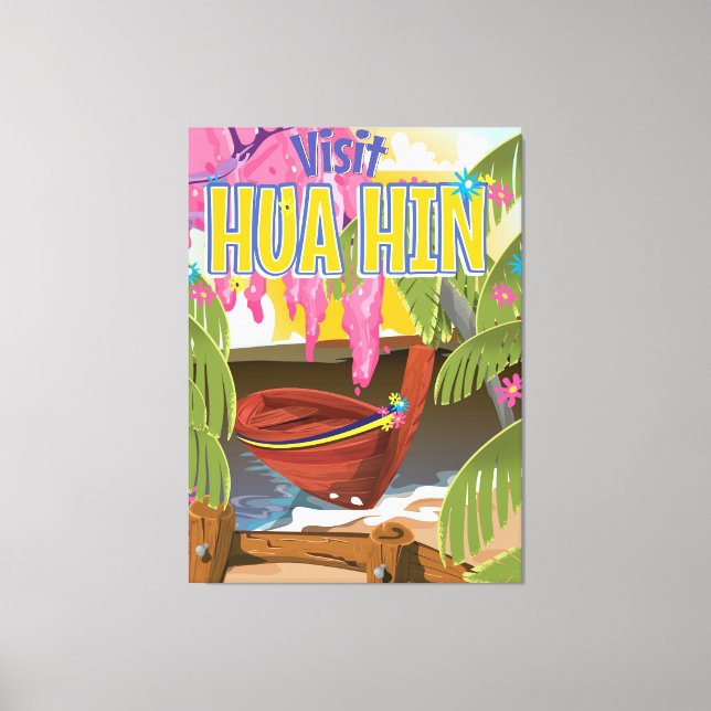 Lienzo Afiche de viaje de Hua Hin Tailandia (Anverso)