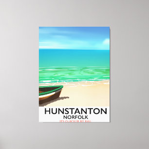 Lienzo Afiche de viaje de Hunstanton Norfolk Beach