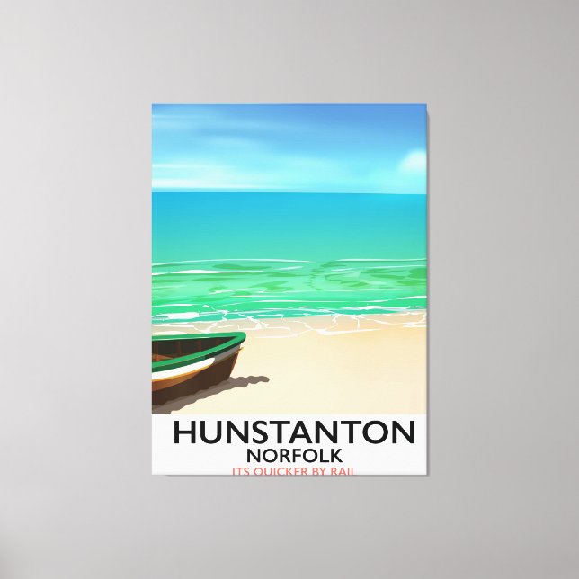 Lienzo Afiche de viaje de Hunstanton Norfolk Beach (Anverso)