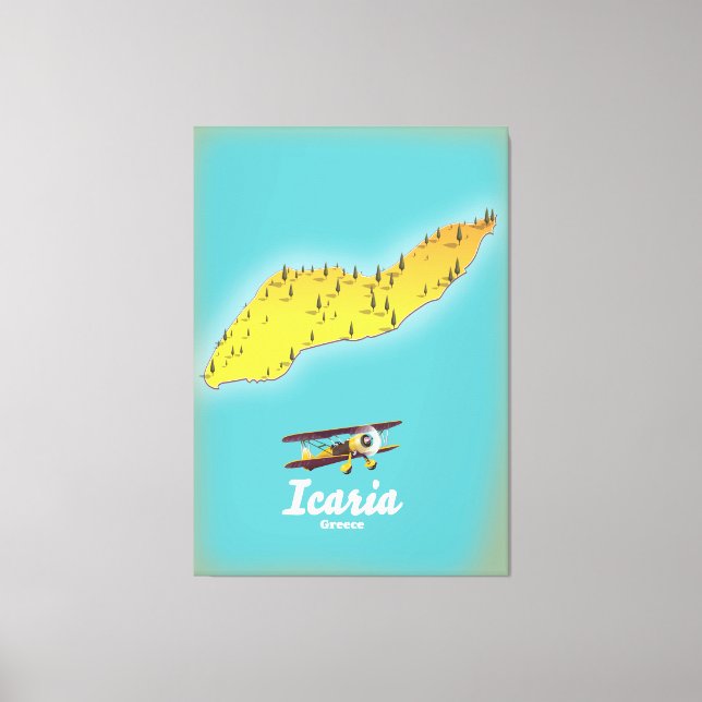 Lienzo Afiche de viaje de Icasia Grecia. (Anverso)