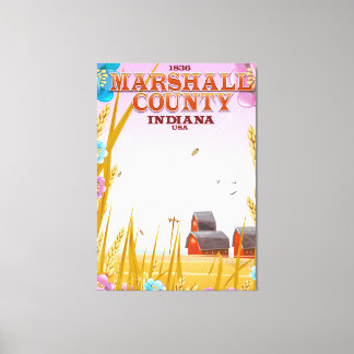 Lienzo Afiche de viaje de Indiana del condado de Marshall