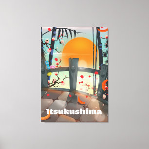 Lienzo Afiche de viaje de Itsukushima Japón