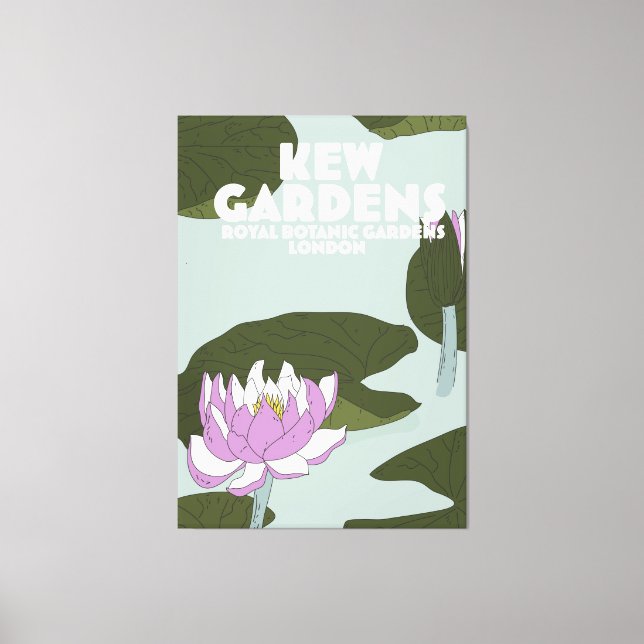 Lienzo Afiche de viaje de Kew Gardens London (Anverso)