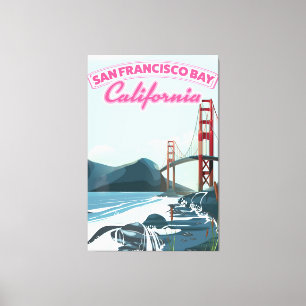 Lienzo Afiche de viaje de la bahía de San Francisco