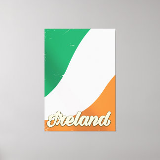 Lienzo Afiche de viaje de la bandera nacional de Irlanda