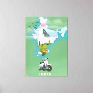 Lienzo Afiche de viaje de la India