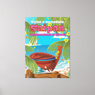 Lienzo Afiche de viaje de la isla de Saipan .