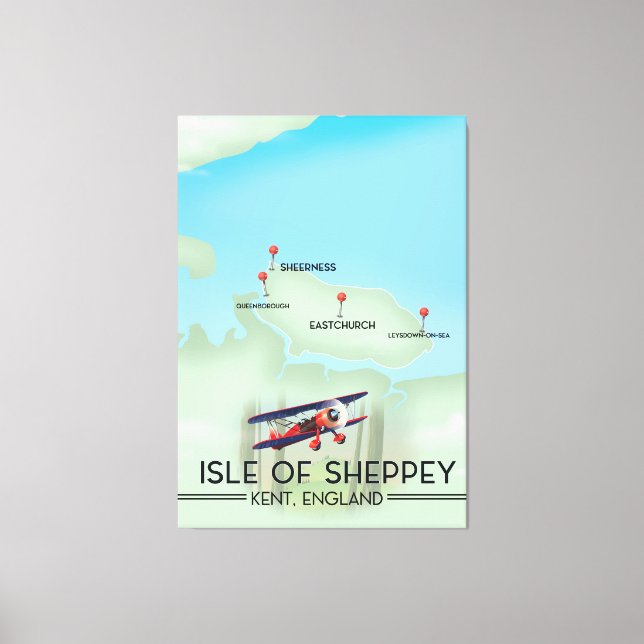 Lienzo afiche de viaje de la isla de Sheppey Kent Inglate (Anverso)