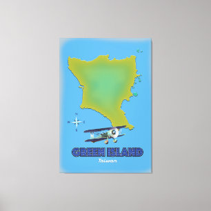 Lienzo Afiche de viaje de la Isla Verde Taiwán.