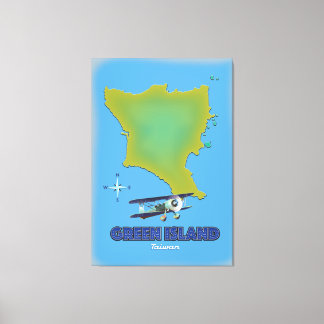 Lienzo Afiche de viaje de la Isla Verde Taiwán.