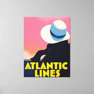 Lienzo Afiche de viaje de la línea de cruceros de Atlant