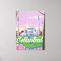 Afiche de viaje de la mezquita azul de Estambul
