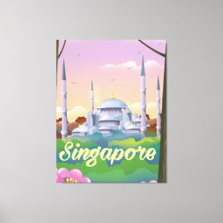 Lienzo Afiche de viaje de la mezquita de Singapur