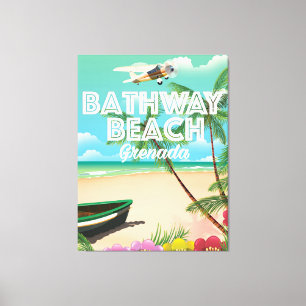 Lienzo Afiche de viaje de la playa de Bathway en Granada
