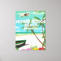 Afiche de viaje de la playa Morne Rouge de Granada