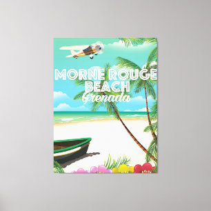 Lienzo Afiche de viaje de la playa Morne Rouge de Granada