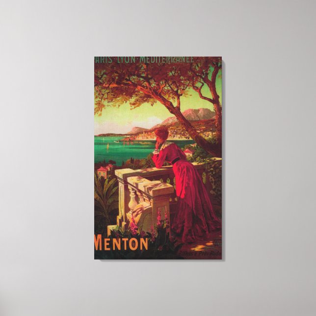 Lienzo Afiche de viaje de la Riviera Francesa # 2 (Anverso)