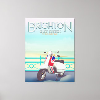 Lienzo Afiche de viaje de la scooter de la unión Brighton