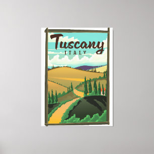 Lienzo Afiche de viaje de la Toscana Italia