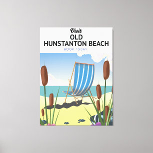 Lienzo Afiche de viaje de la vieja playa de Hunstanton