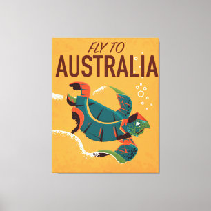 Lienzo Afiche de viaje de la Volante a Australia