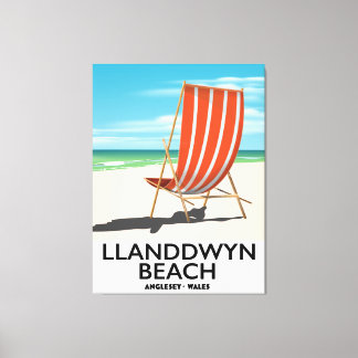 Lienzo afiche de viaje de Landdwyn Beach Anglesey Gales