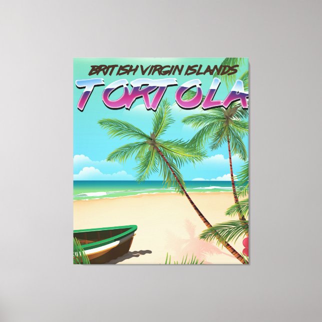 Lienzo Afiche de viaje de las islas vírgenes británicas d (Anverso)