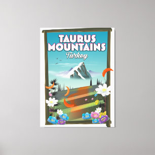 Lienzo Afiche de viaje de las montañas Taurus en Turquía.