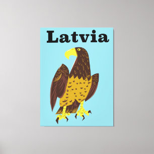 Lienzo Afiche de viaje de Letonia.