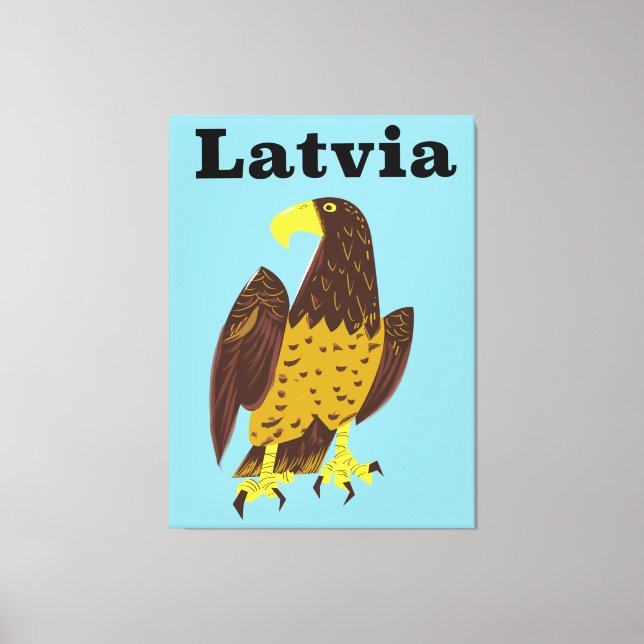 Lienzo Afiche de viaje de Letonia. (Anverso)