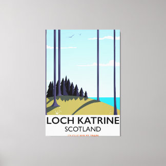 Lienzo Afiche de viaje de Loch katrine scotland