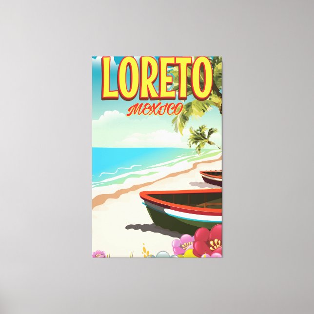 Lienzo Afiche de viaje de Loreto México (Anverso)