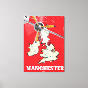 Lienzo Afiche de Viaje de Manchester