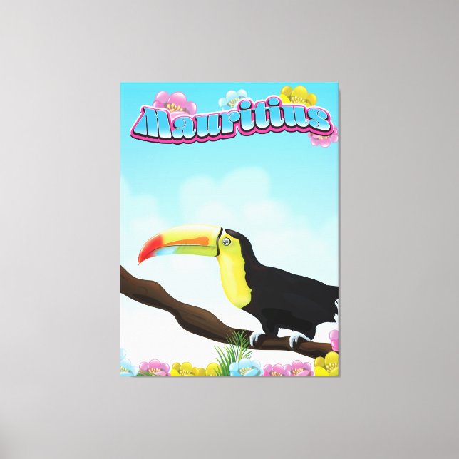 Lienzo Afiche de viaje de Mauricio (Anverso)