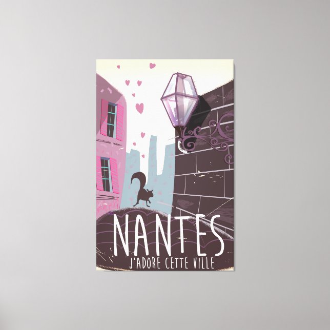 Lienzo Afiche de viaje de Nantes France (Anverso)