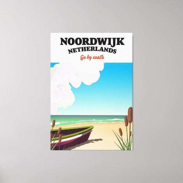 Lienzo Afiche de viaje de Noordwijk Países Bajos (Anverso)