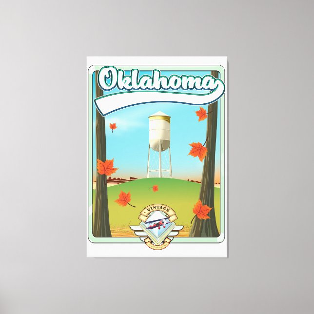 Lienzo Afiche de viaje de Oklahoma (Anverso)