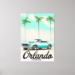 Lienzo Afiche de viaje de Orlando Dusk Florida